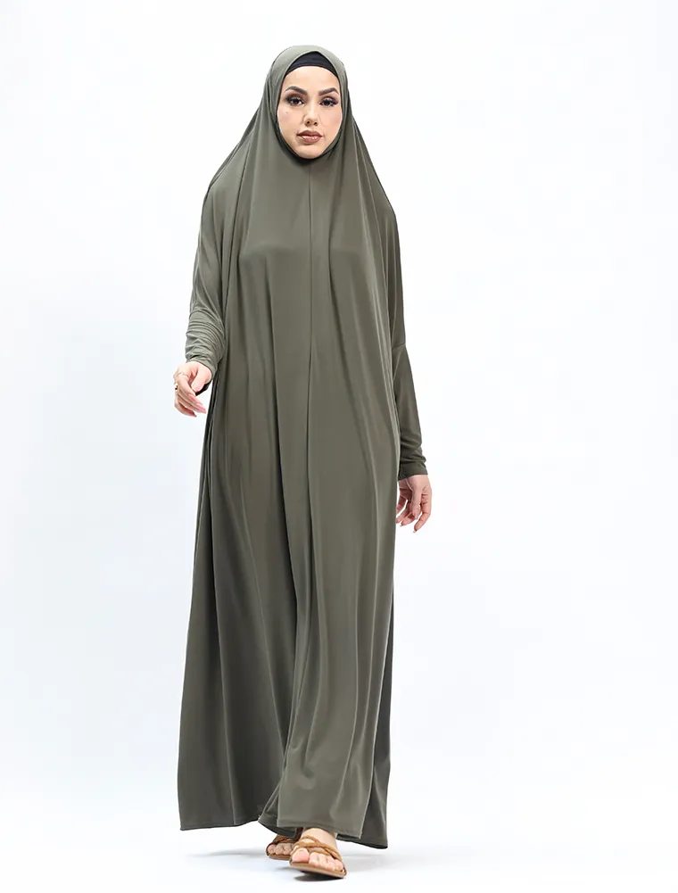 Khaki Jersey Jilbab
